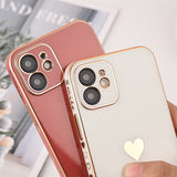 Plated Heart iPhone case with various heart designs on the side - Exoticase -