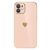 Plated Heart iPhone case with various heart designs on the side - Exoticase - For iPhone 13 Pro Max / Pink