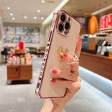 Plated iPhone case with Rhinestone Heart Ring-Exoticase-