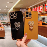 Plated iPhone case with Rhinestone Heart Ring - Exoticase -
