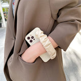 Pleated Leather Wristband iPhone Case - Exoticase -