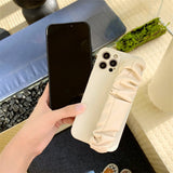 Pleated Leather Wristband iPhone Case-Exoticase-