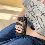 Pleated Leather Wristband iPhone Case-Exoticase-