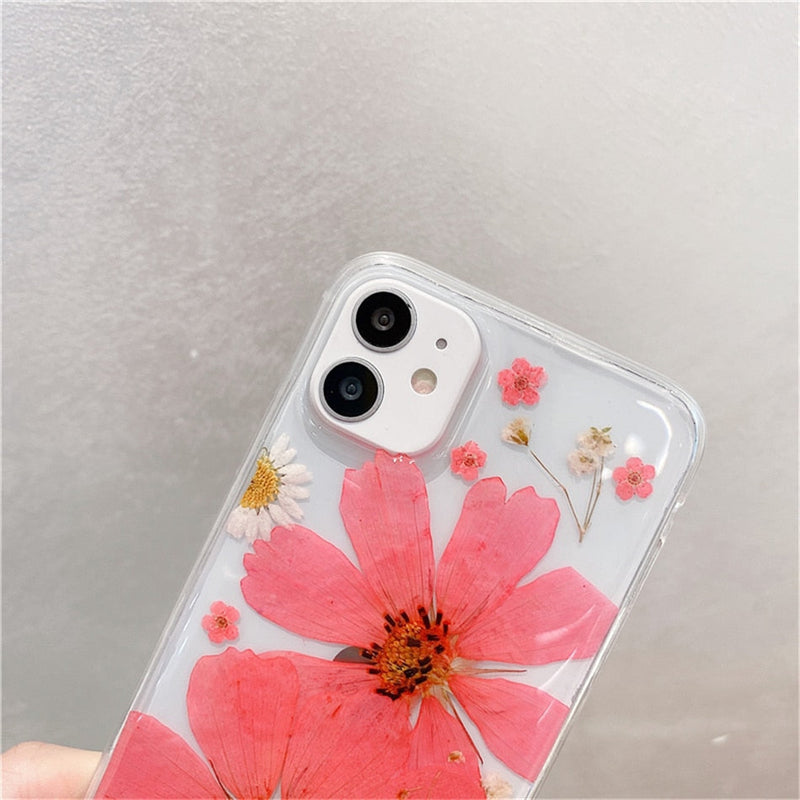 Real Pressed Dried Flowers iPhone Case-Exoticase-