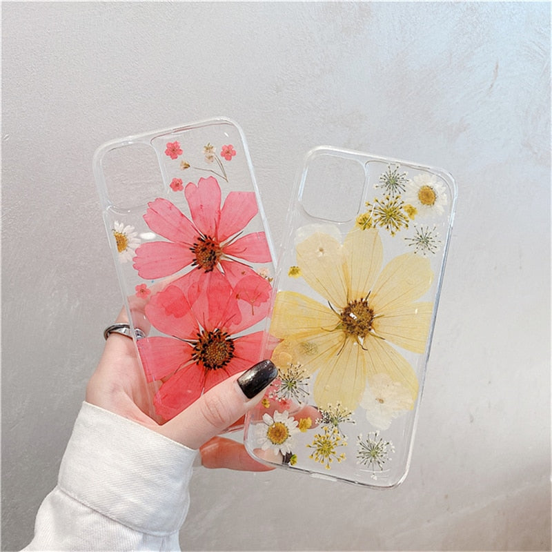 Real Pressed Dried Flowers iPhone Case-Exoticase-