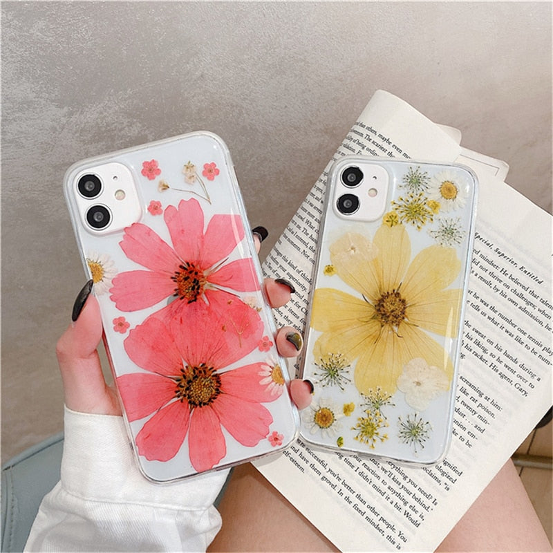 Real Pressed Dried Flowers iPhone Case-Exoticase-