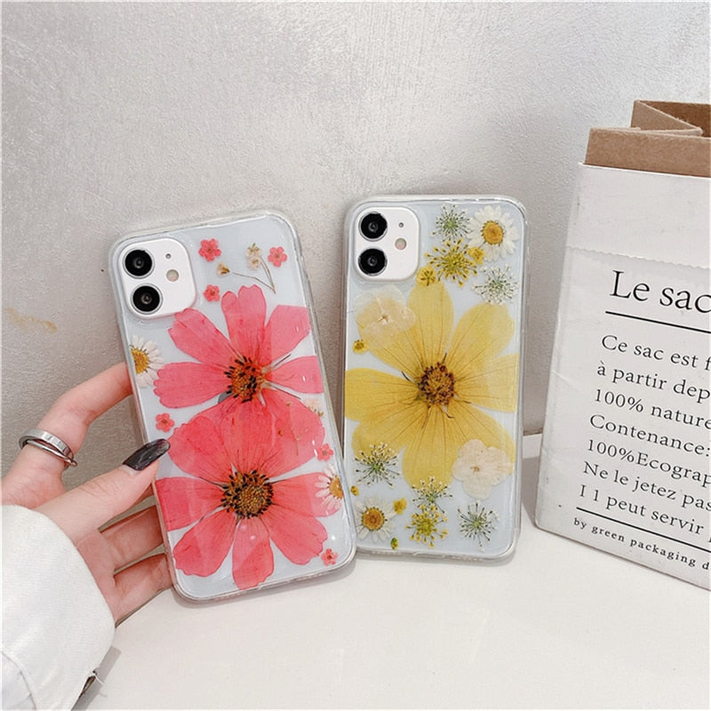 Real Pressed Dried Flowers iPhone Case-Exoticase-