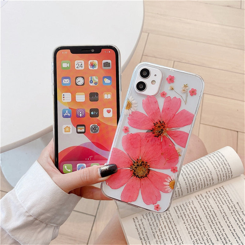 Real Pressed Dried Flowers iPhone Case-Exoticase-