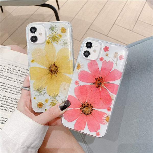 Real Pressed Dried Flowers iPhone Case - Exoticase -