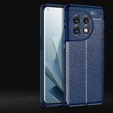 Shockproof Leather Texture Soft Silicone OnePlus Case - Exoticase - For OnePlus 11 / Blue