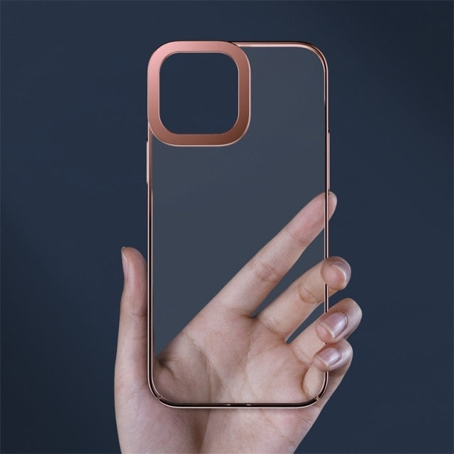 Shockproof Plated Case for iPhone 13, Mini, Pro and Max-Exoticase-For iPhone 13 Pro Max-Pink-