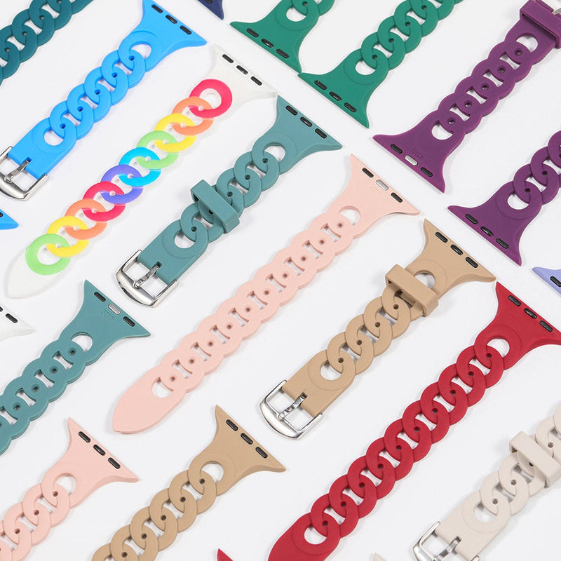 Silicone Apple Watch Gourmette Bands-Exoticase-