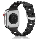 Silicone Apple Watch Gourmette Bands-Exoticase-Black-38mm 40mm 41mm-