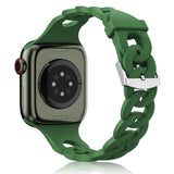 Silicone Apple Watch Gourmette Bands-Exoticase-Clover-38mm 40mm 41mm-