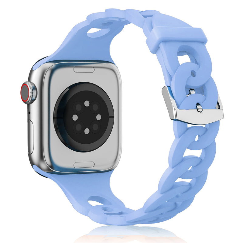 Silicone Apple Watch Gourmette Bands-Exoticase-Lilac-38mm 40mm 41mm-