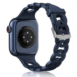 Silicone Apple Watch Gourmette Bands-Exoticase-Midnight Blue-38mm 40mm 41mm-