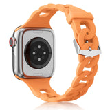 Silicone Apple Watch Gourmette Bands-Exoticase-Orange-38mm 40mm 41mm-