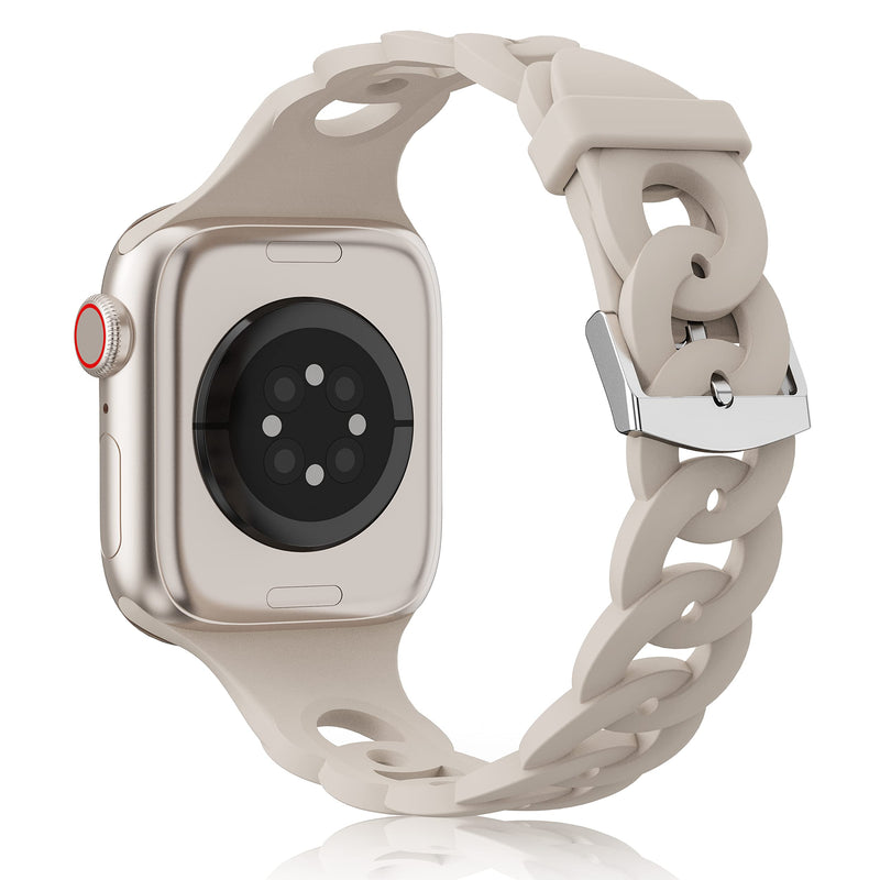 Silicone Apple Watch Gourmette Bands-Exoticase-Stone-38mm 40mm 41mm-