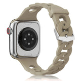 Silicone Apple Watch Gourmette Bands-Exoticase-Walnut-38mm 40mm 41mm-