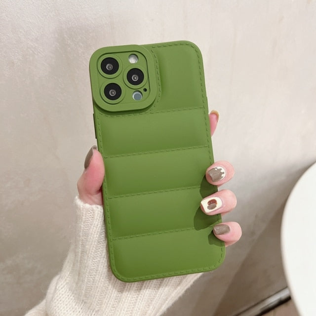 Soft Down Jacket iPhone Case - Exoticase - For iPhone 13 Pro Max / Green