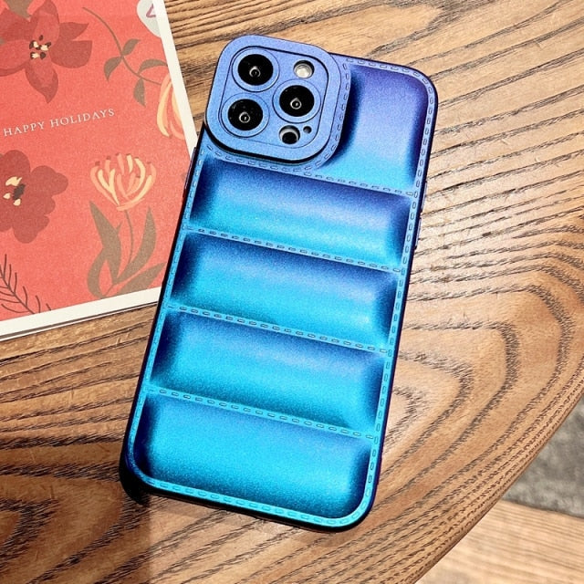 Soft Down Jacket iPhone Case-Exoticase-For iPhone 13 Pro Max-Laser blue-
