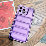 Soft Down Jacket iPhone Case-Exoticase-For iPhone 13 Pro Max-Laser purple-