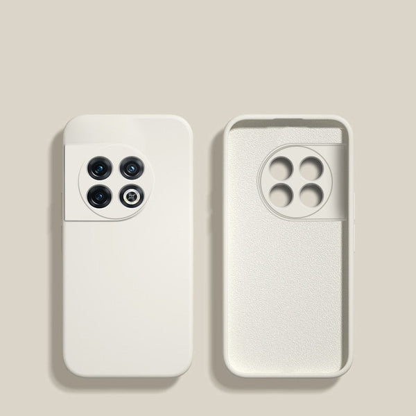 Square Liquid Silicone OnePlus Case-Exoticase-For OnePlus 11-Cream-white-
