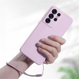 Square Silicone Samsung Galaxy Case With Strap-Exoticase-