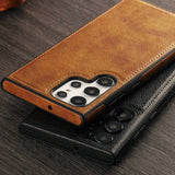 Stitched Top Leather Layer Samsung Case - Exoticase -