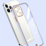 Stylish Plated Clear Back iPhone Case-Exoticase-