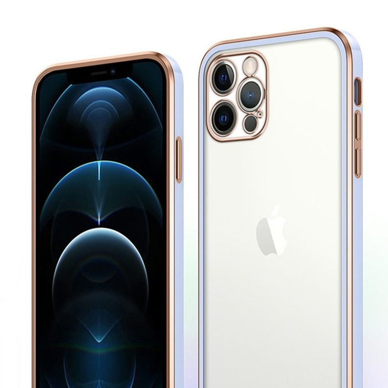Stylish Plated Clear Back iPhone Case-Exoticase-