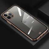 Stylish Plated Clear Back iPhone Case - Exoticase - For iPhone 13 Pro Max / Black