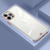Stylish Plated Clear Back iPhone Case-Exoticase-For iPhone 13 Pro Max-Purple-