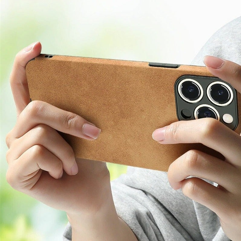Suede Leather Apple iPhone Case-iPhone Leather Suede Case-Exoticase-