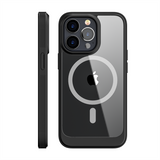 Transparent Anti-Slip Shockproof MagSafe Apple iPhone Case-Exoticase-For iPhone 14-Black-