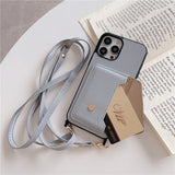 Trendy Crossbody Shoulder Strap Wallet Apple iPhone Case-iPhone Case-Exoticase-
