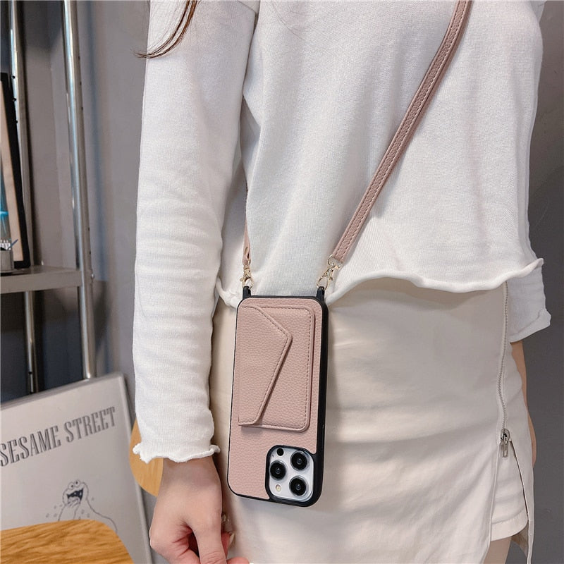 iPhone Crossbody Leather Wallet