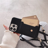Trendy Crossbody Shoulder Strap Wallet Apple iPhone Case-iPhone Case-Exoticase-
