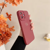 Two Cute Hearts iPhone Case - Exoticase - For iPhone 13 Pro Max / Claret