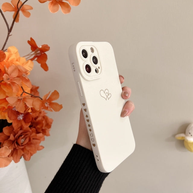 Two Cute Hearts iPhone Case-Exoticase-For iPhone 13 Pro Max-White-