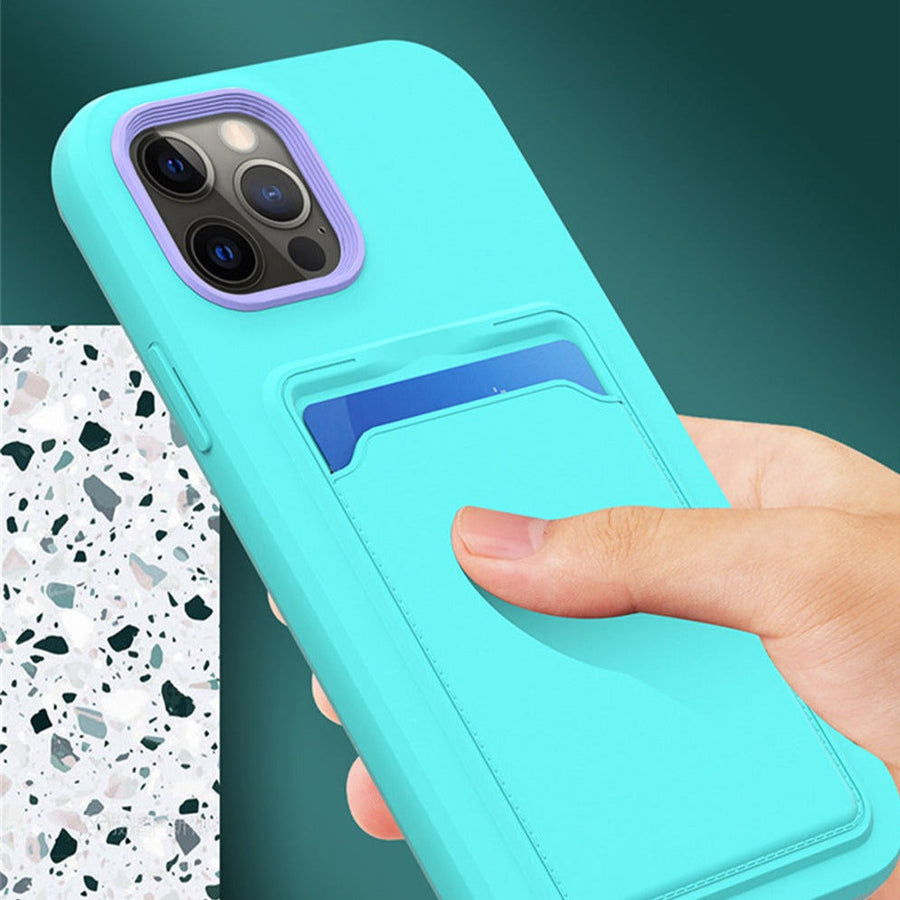 Two Tone Silicone iPhone Case with Card Pocket – Exoticase