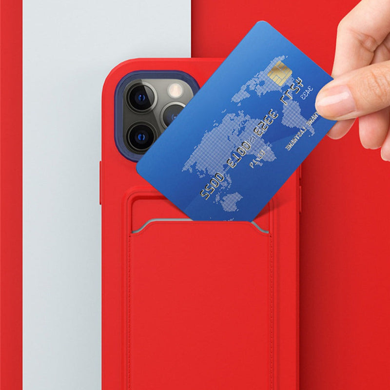 Two Tone Silicone iPhone Case with Card Pocket-Exoticase-