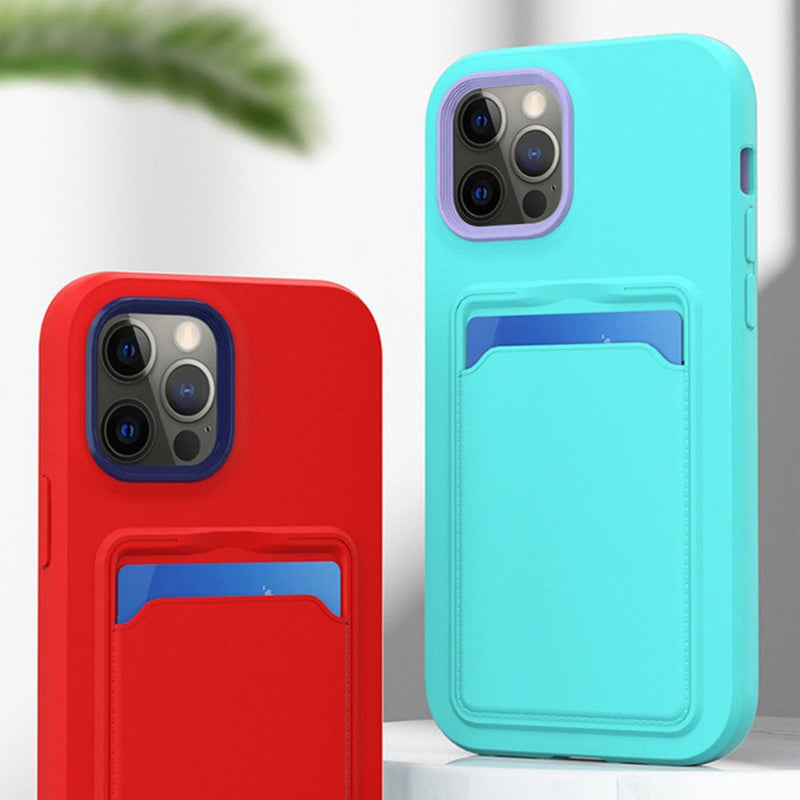 Two Tone Silicone iPhone Case with Card Pocket-Exoticase-