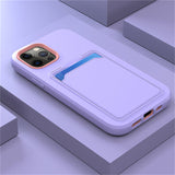 Two Tone Silicone iPhone Case with Card Pocket-Exoticase-For iPhone 13 Pro Max-Purple-