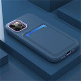 Two Tone Silicone iPhone Case with Card Pocket - Exoticase - For iPhone 13 Pro Max / Dark Blue