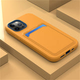 Two Tone Silicone iPhone Case with Card Pocket-Exoticase-For iPhone 13 Pro Max-Orange-