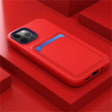Two Tone Silicone iPhone Case with Card Pocket-Exoticase-For iPhone 13 Pro Max-Red-