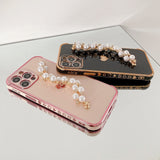 Variety Hearts iPhone Case with Pearl Chain - Exoticase -