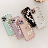 Variety Hearts iPhone Case with Pearl Chain - Exoticase -