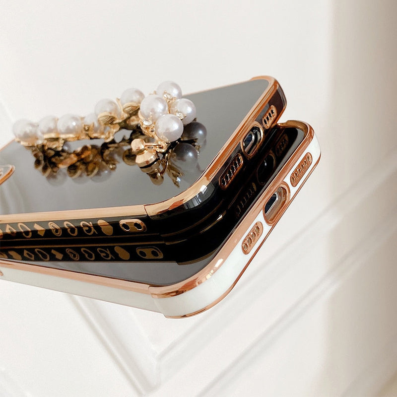 Variety Hearts iPhone Case with Pearl Chain - Exoticase -